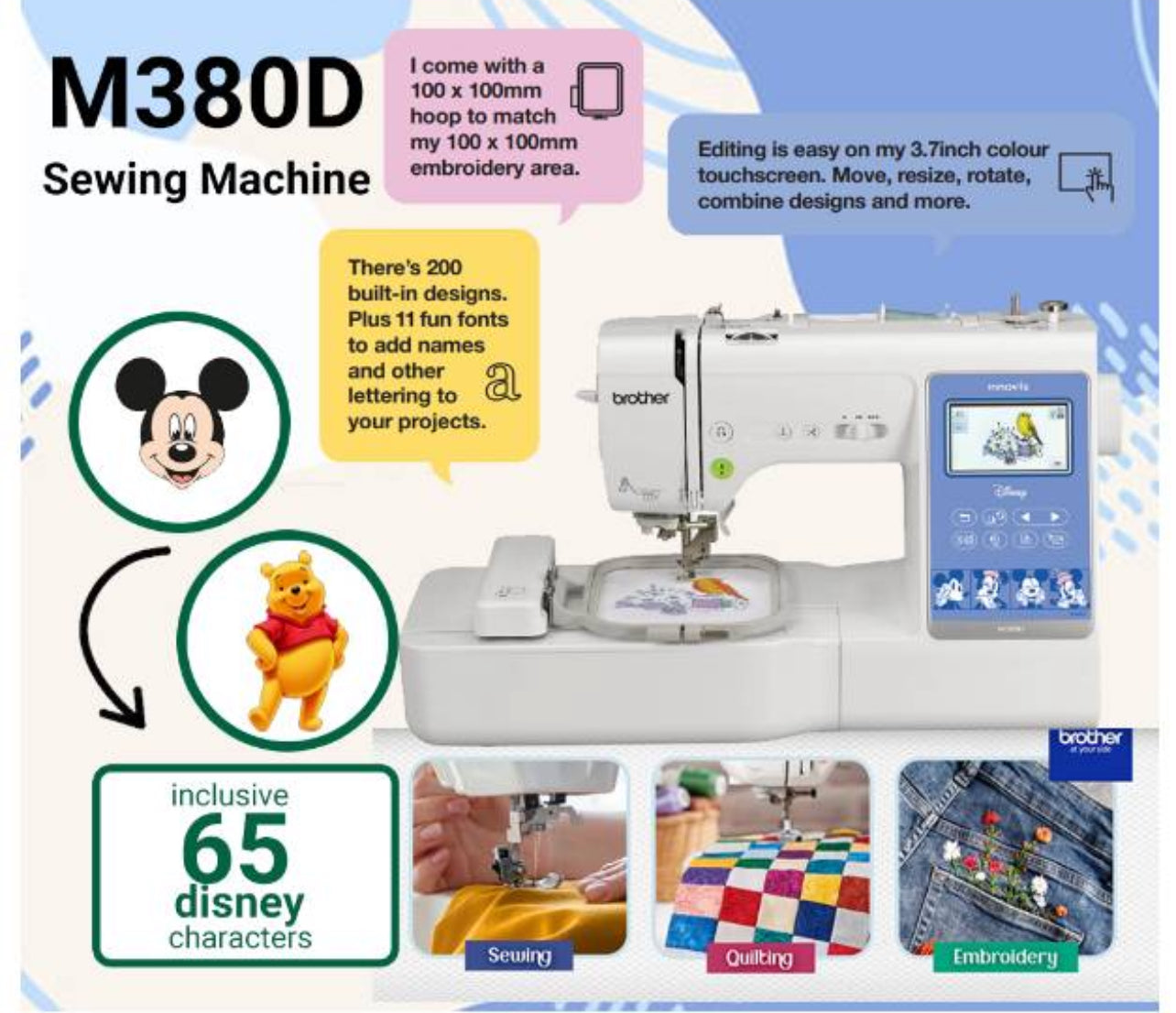Brother Innov-is M380D embroidery machine