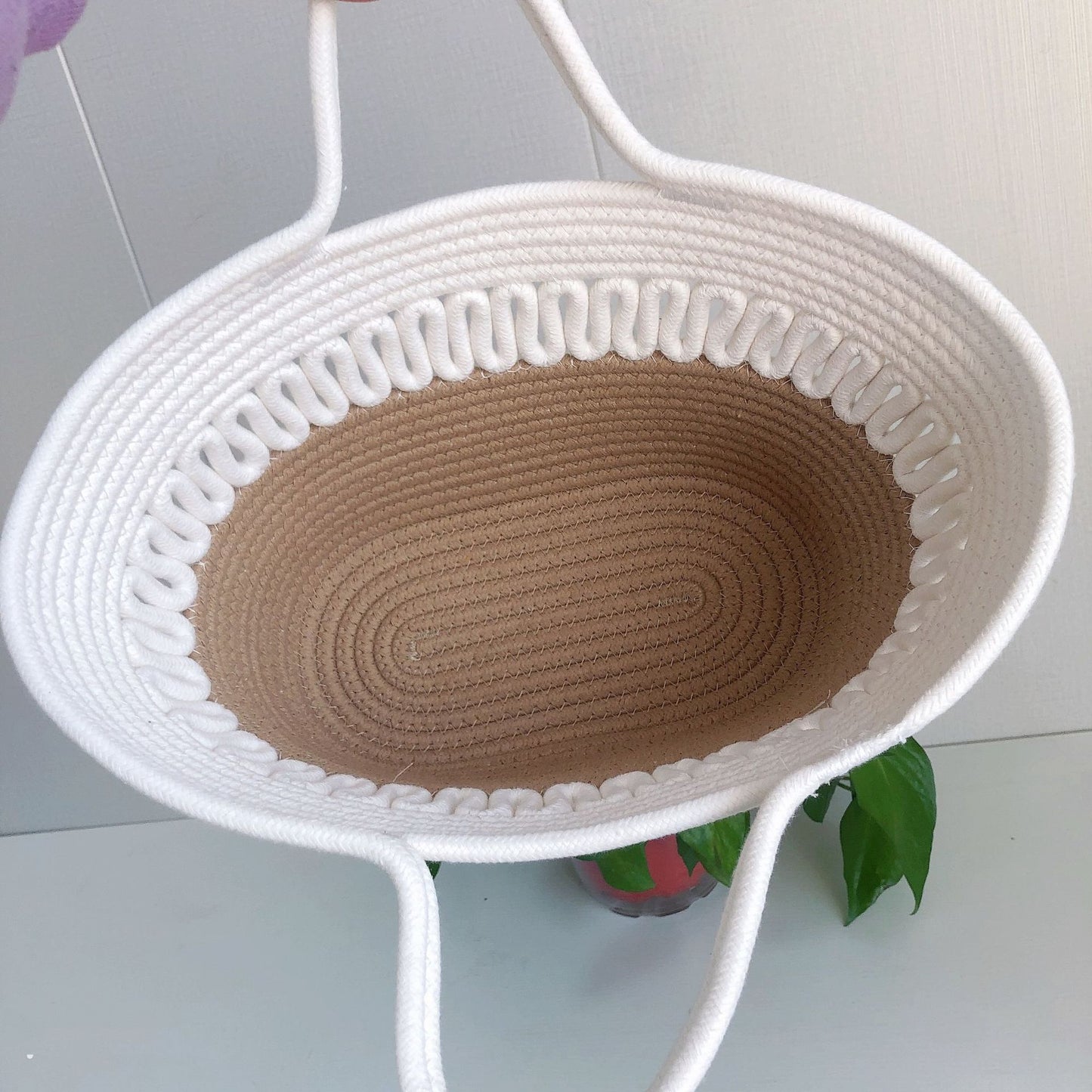 Two color basket bag