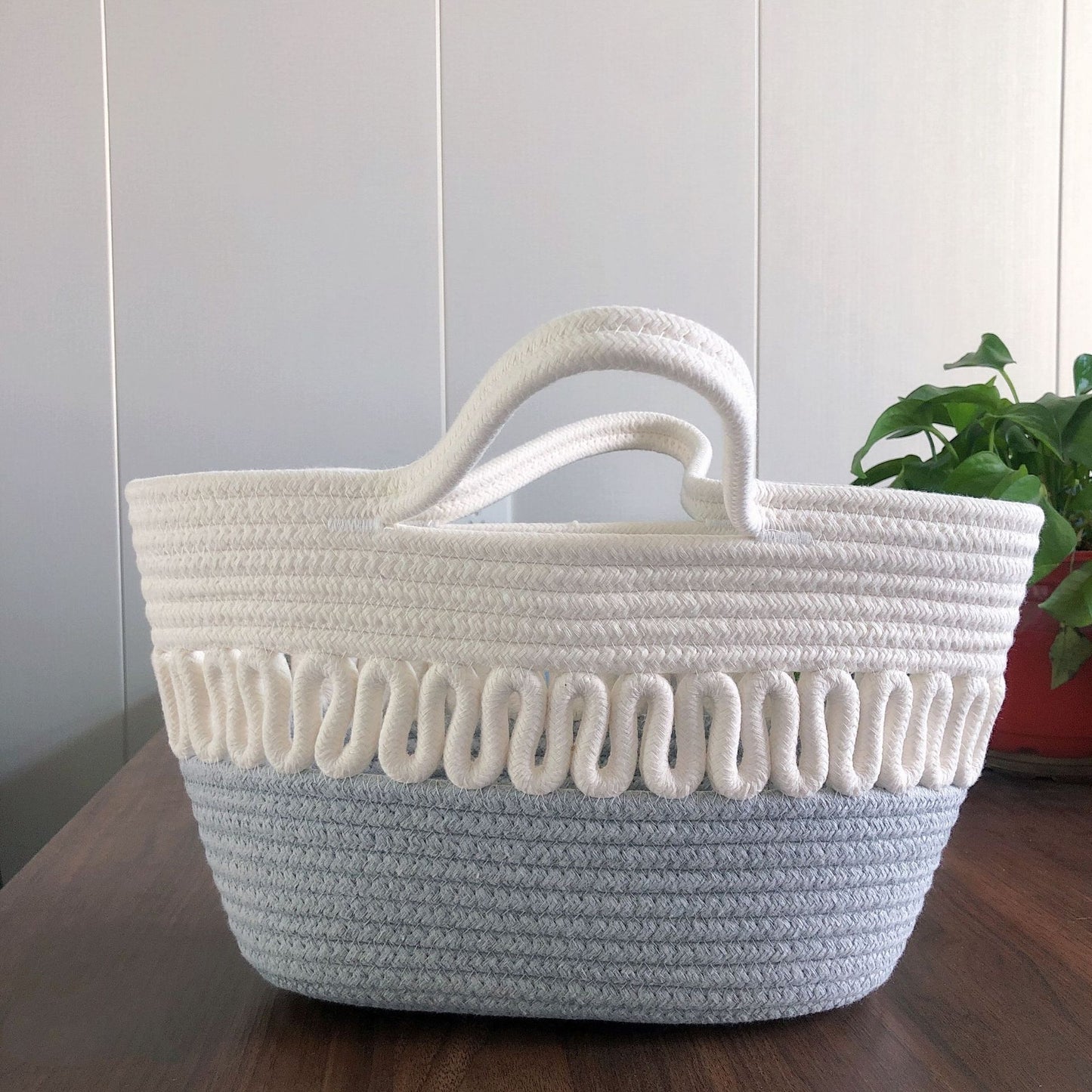 Two color basket bag