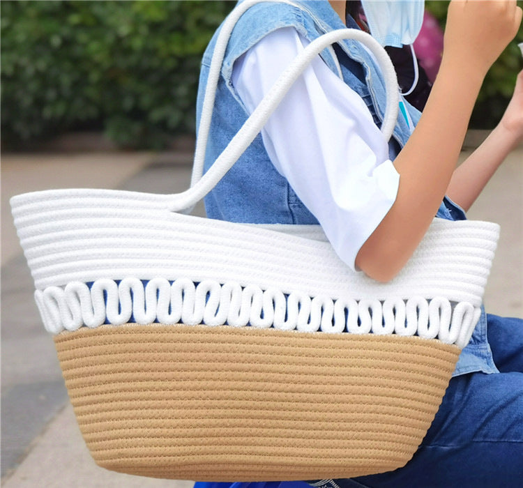 Two color basket bag
