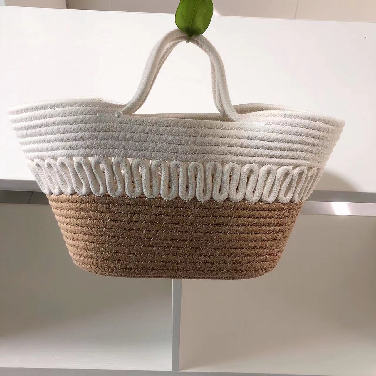 Two color basket bag
