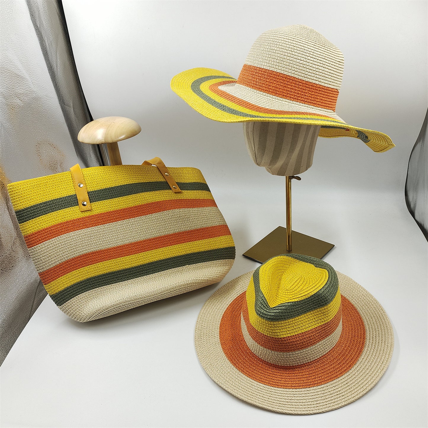 Three piece set basket bag