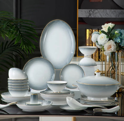 Blue Ming Bone China set.