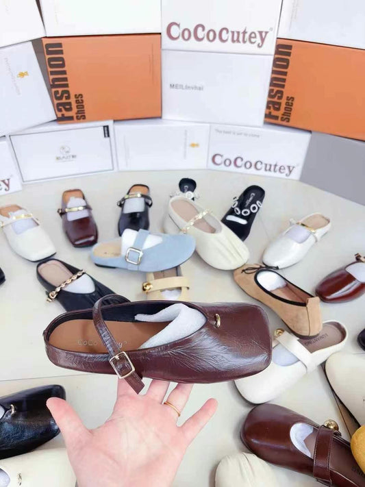 Lady leather open sandals-telegram